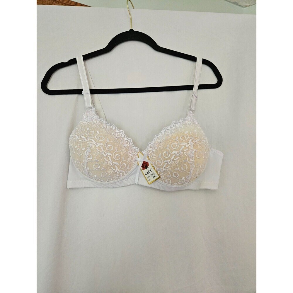 Lacy‎ Style : 99902 Back Closure Lace White/Beige Bra US Women's Size 40C